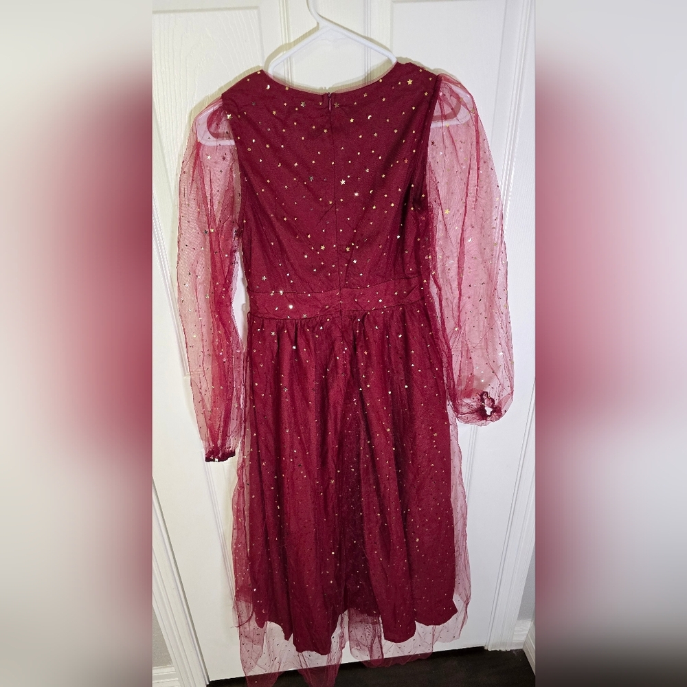 NWT JJs House Womens Sparkle Star Red Special Occasion Cocktail Dress Small - Picture 12 of 14